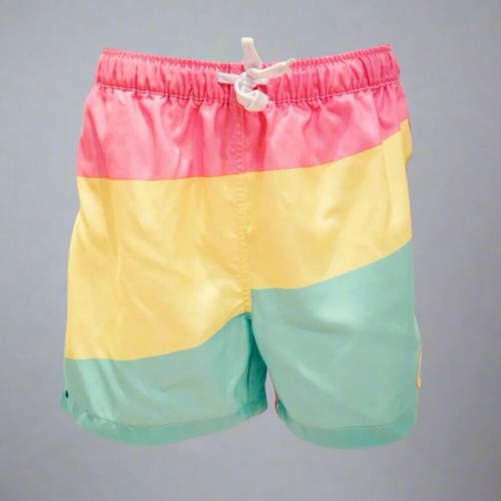 Buc-ee's Mens Pastel Swim Shorts 2XL Tie Waist Logo Beachy